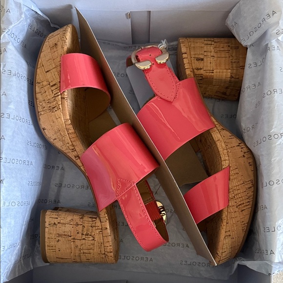 AEROSOLES Women's Coral Cork Platform Sandals - Picture 1 of 3